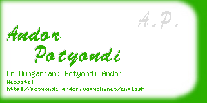 andor potyondi business card